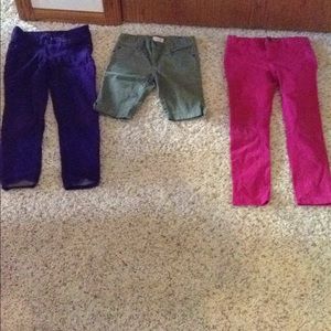 3 colored jeans(the green is a pair of capris)
